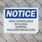 Signmission Video Surveillance No Illegal Dumping Violators OSHA Notice Sign, Plastic, 10in W x 7in L, 2PK OS-2PACK-NS-P-710-L-18875 - alternate 5